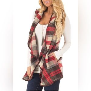 Peach Love flannel vest size small